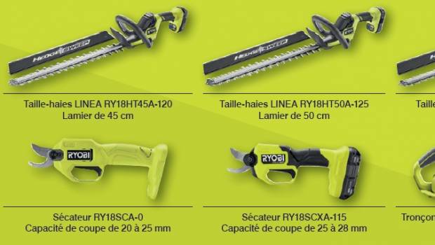 Ryobi lance 6 nouveaux outils dans sa gamme 18V ONE+