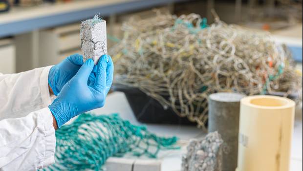 Un béton écoresponsable à base de filets de pêche usagés !