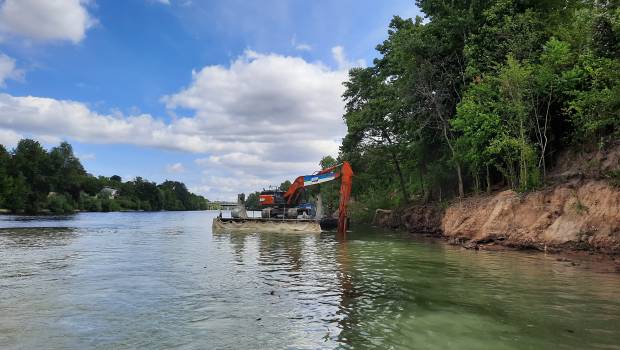 Des travaux sur la digue de Croissy-sur-Seine