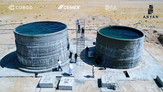 Les premiers grands réservoirs d'eau imprimés en 3D béton